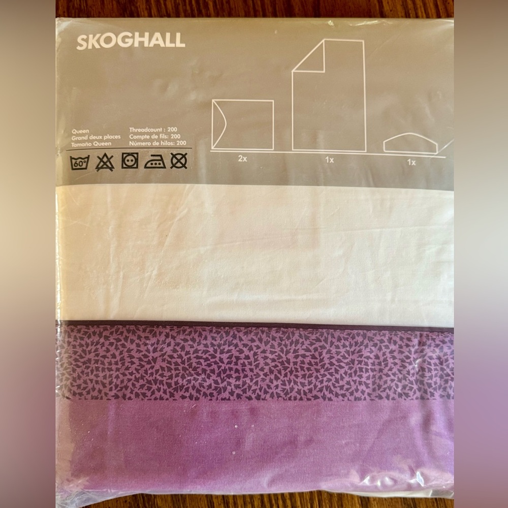 IKEA SKOGHALL Queen Sheet set (Purple) NWT